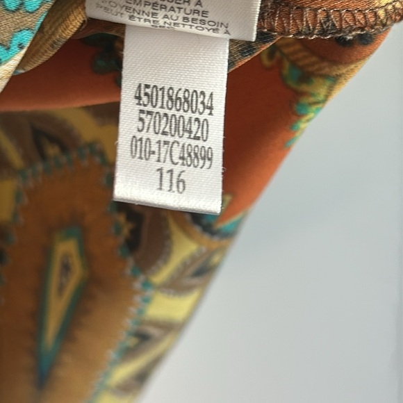 Chico's Womens Multicolor Paisley Blouse Sz 3/XL Medallion Print Bishop Sleeve - Picture 12 of 15